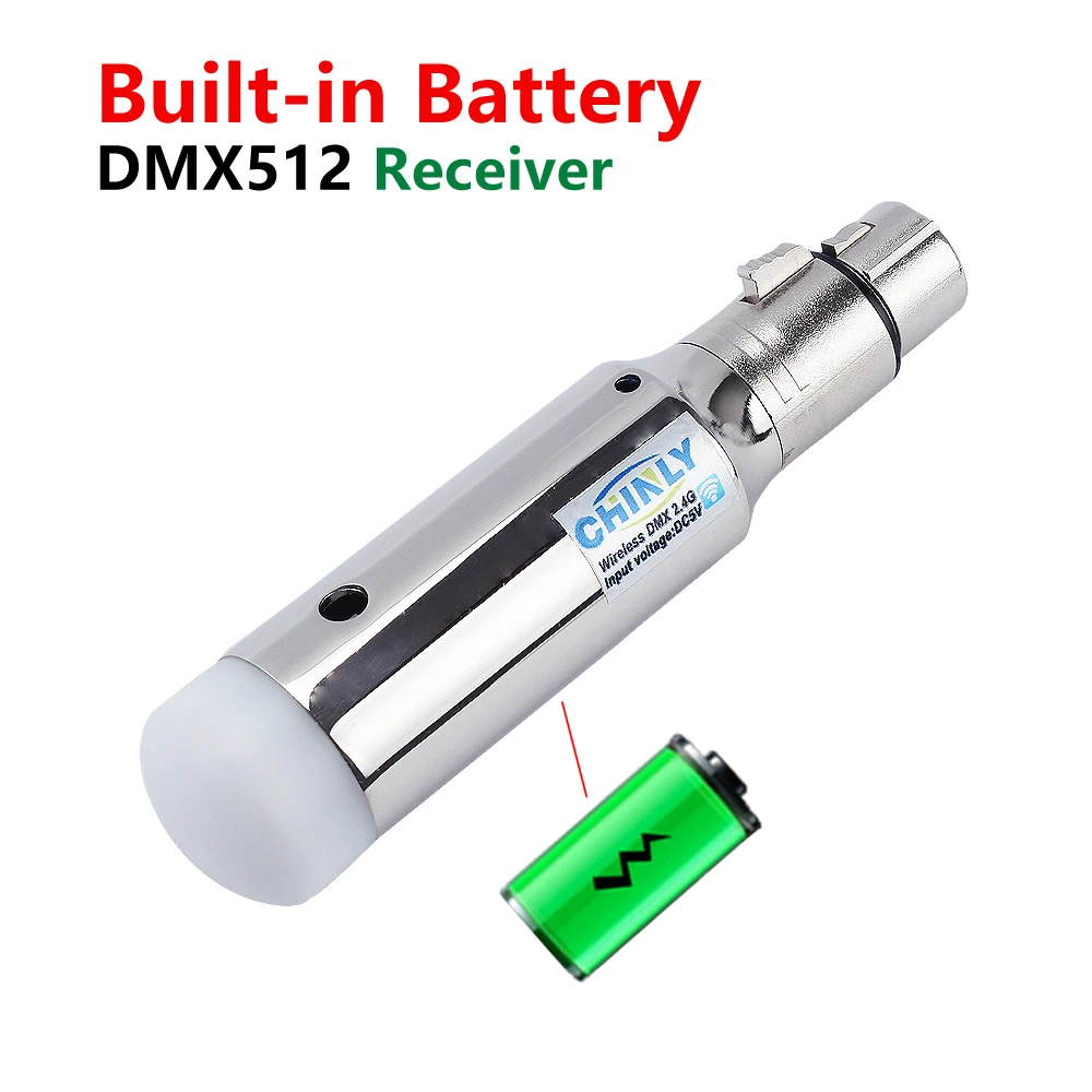 NEW DMX512 Rechargeable Wireless Receiver Control LED Lighting Stage Effect 2.4G ISM Controler 400m Par light DMX 512  Receivers