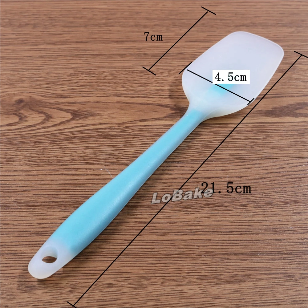 (3pcs/lot) 21.5cm Small flat-end T style semitransparent silicone spatula kitchen spoon egg flour butter mixer DIY pastry tools