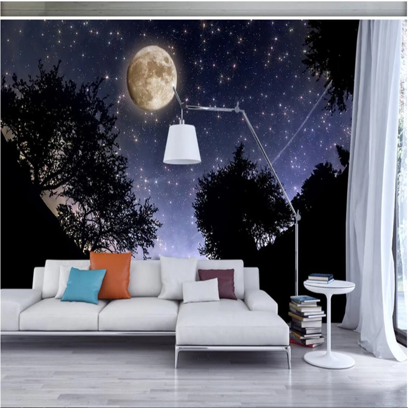

Фотообои beibehang, большие настенные наклейки, красивая луна, красивая картина HD, фон для телевизора, обои