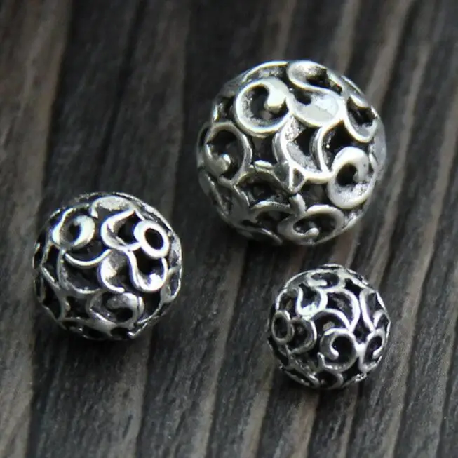 100% 925 silver lucky symbol beads jewelry findings Pure Silver jewelry accessories beads diy bracelet beads