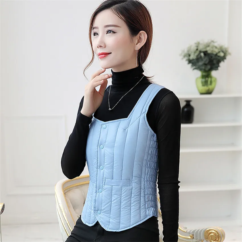 New Ultra Light Down Vest Coat Women Autumn Winter White Duck Down Vests Jacket Female Waistcoat Short Sleevelss Outwear AB635