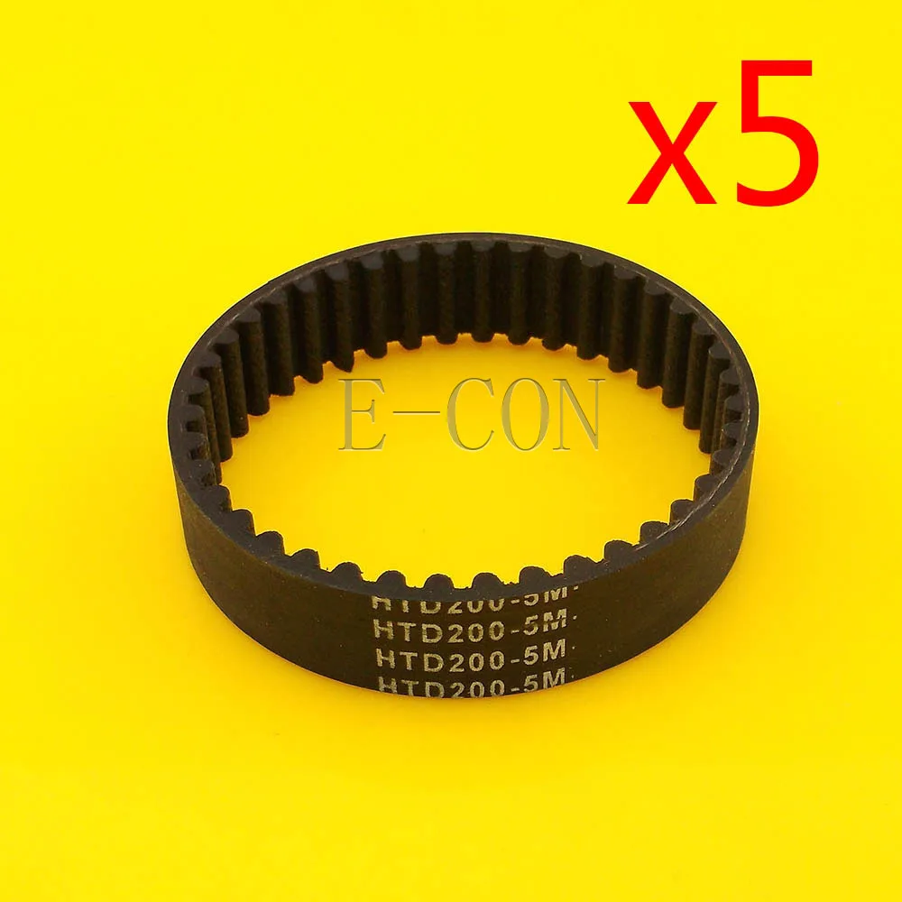 1pcs/5pcs  200-5M HTD Timing Belt 40 Teeth Cogged Rubber Geared Closed Loop 10mm/15mm/20mm Wide