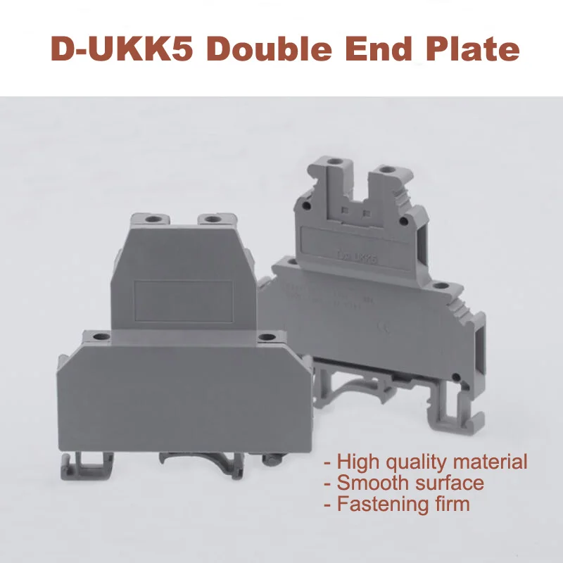 50 Stück D-UKK5 Doppelklemmenblock-Endplatte DIN-Schiene Schraube Bornier UKK5 Zubehör Dichtung Schallwand Separator Verschlussplatte – Detail 2