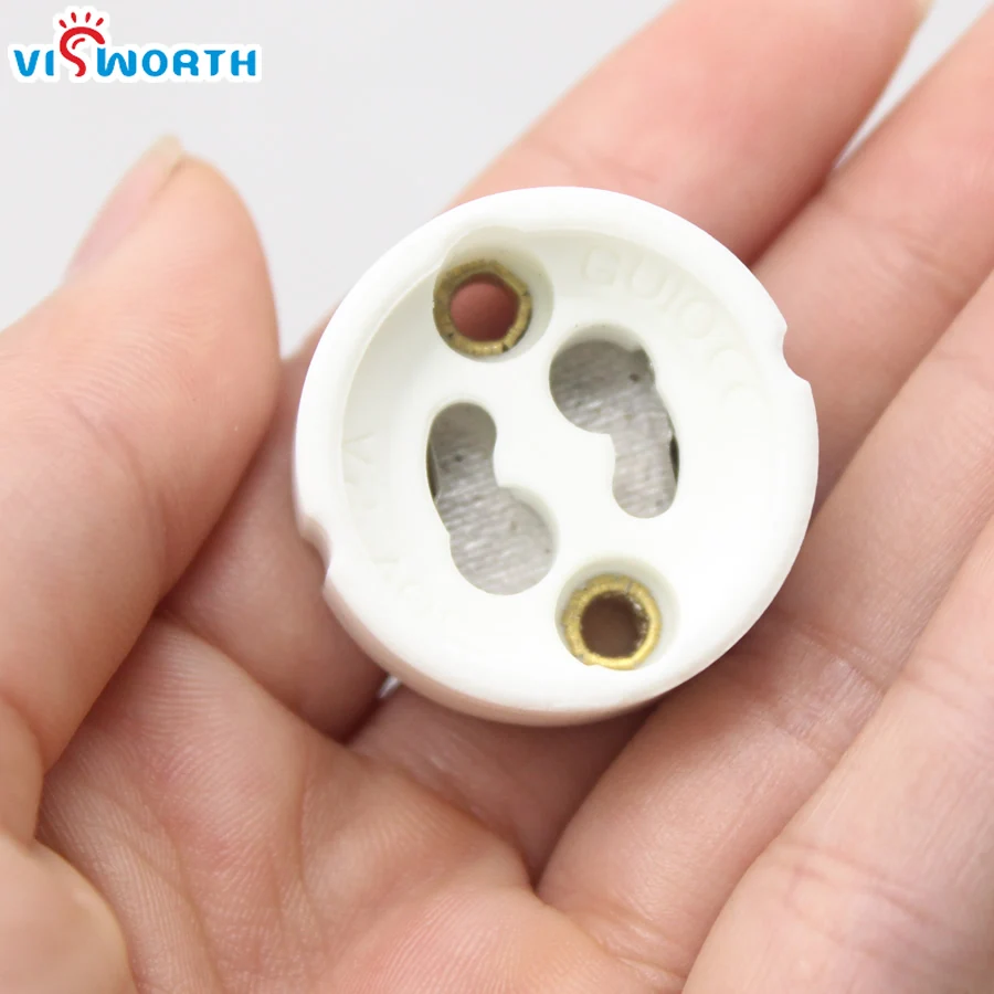 GU10 LED Lamp Base GU10 Lamp Holder White Ceramic Body 250V 2A CE Logo Porcelain Bulb Socket With Wire Connector