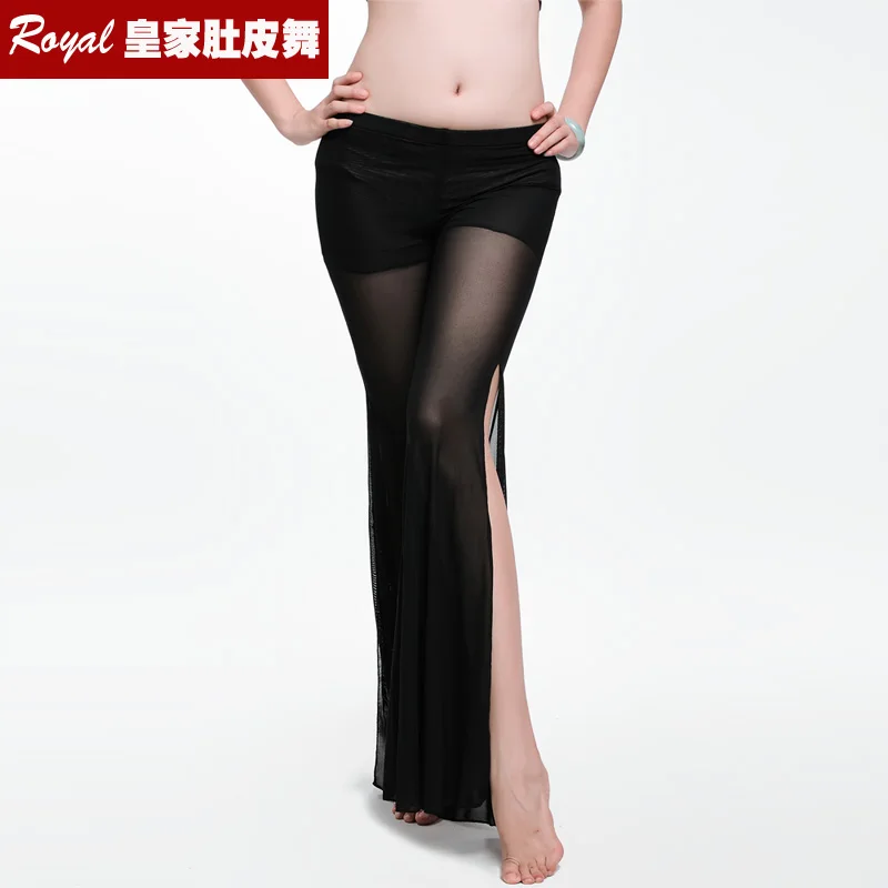 Practice clothes bellydancing pants belly dance costume gauze leggings 7 colors -9011 Bilateral open mesh pants dance clothes