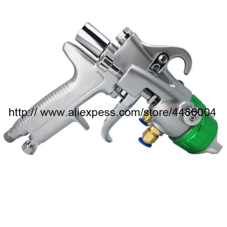 Newest HVLP Polyurethane spray gun 1.3mm Pressure Feed Spray Gun, Nano Chrome Paint Sprayer, Dual Head Pneumatic tools