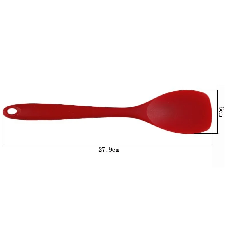 Aomily Large Silicone with Stainless Steel Core Spoon All-Purpose Silicone Heat-Resistant Spoon Spatula Kitchen Accessories