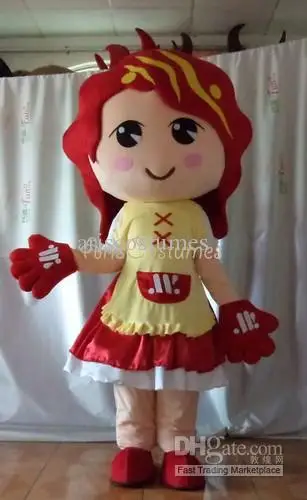 

New Adult Cute Lovely Girl Character Party Mascot Costume Christmas Fancy Dress Halloween Mascot Costume Free Ship