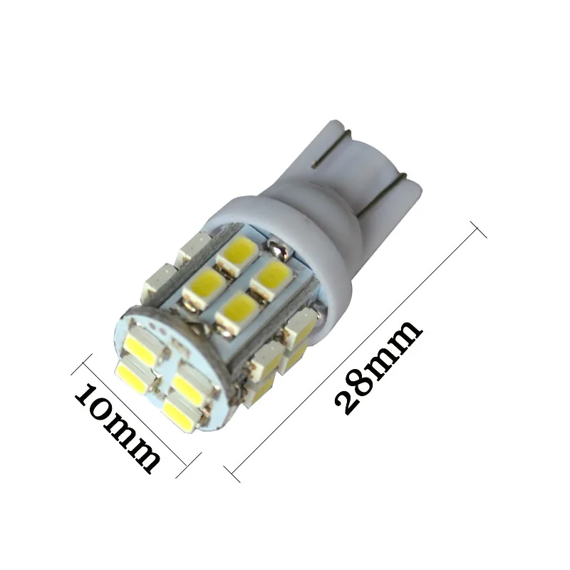 High lumen 100pcs T10 20 SMD 1206 3020 LED W5W 194 501 SMD bulb wedge parking light auto 12V White