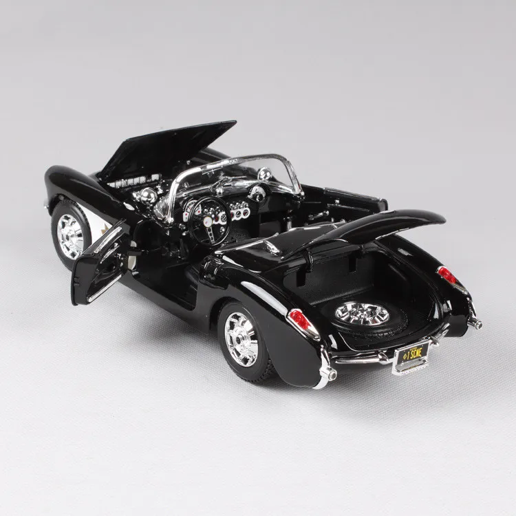 Simulation 1:18 1957 Chevrolet Corvette Metal Alloy Model Car,Collection&Gift Hood Classic Car Model Decoration,Free Shipping