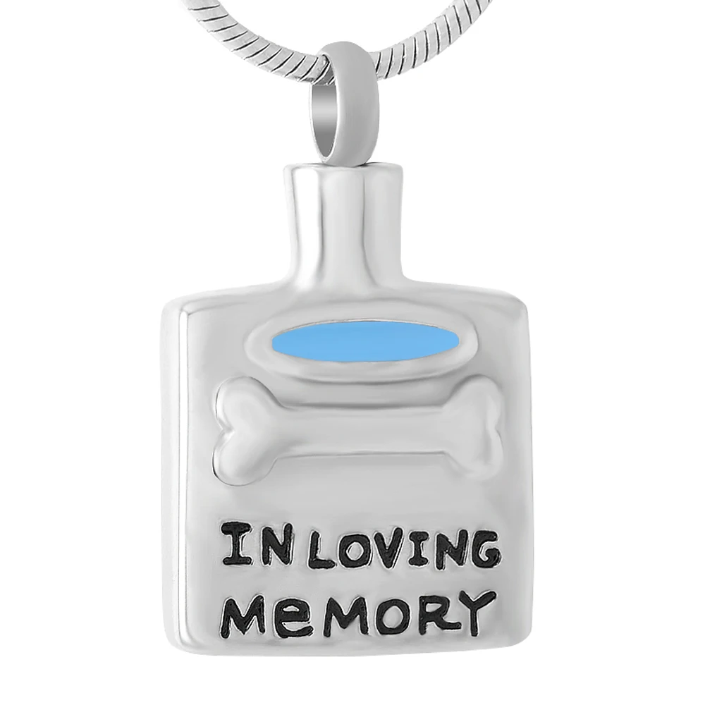 

IJD9451 'IN LOVING MEMORY' Pet Dog Stainless Steel Memorial Ash Keepsake Cremation Jewelry Pendants Necklaces