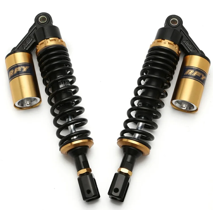 Universal 320mm/340mm/355mm Motorcycle Air Shock Absorber Rear Suspension For Yamaha Motor Scooter ATV Quad Black & Gold