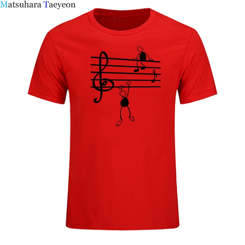 Music Notes Funny Print T-shirt Men Summer Style Cotton Short Sleeve O-Neck T Shirt Funny Tee Mans Top Clothing