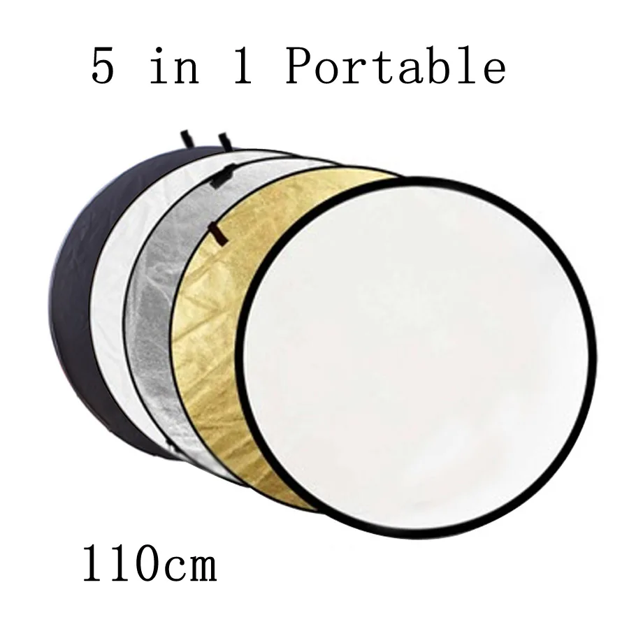 

110cm 5in1 Reflector Photography Portable Collapsible Light Round for Studio Multi Photo Disc Outdoor