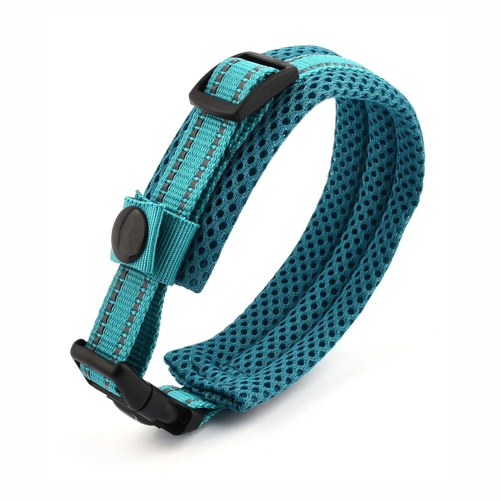 New Stylish Dog Collar Nylon Reflective Pet Collars Quick Release Dog Necklace Basic Collar with Mesh Padded Strap