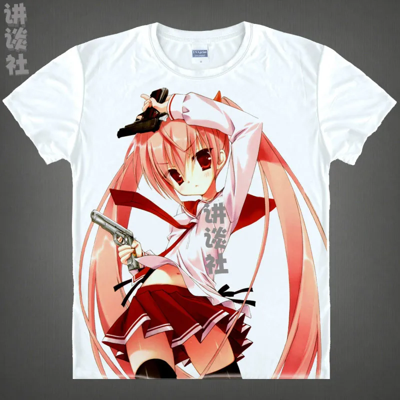 Coolprint Anime Shirt Hidan No Aria The Scarlet Ammo T-Shirts Short Sleeve Aria H Kanzaki Riko Mine Cosplay Motivs Hentai Shirts