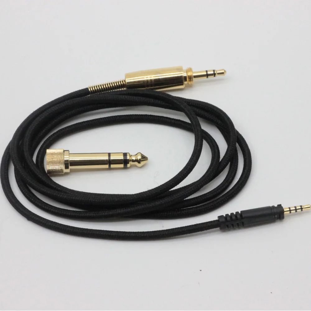 Poyatu cabo de reparo para sennheiser hd1 hd 1 na orelha sobre a orelha sem fio bluetooth cabos de fones de ouvido com fio com adaptador de 6.35mm