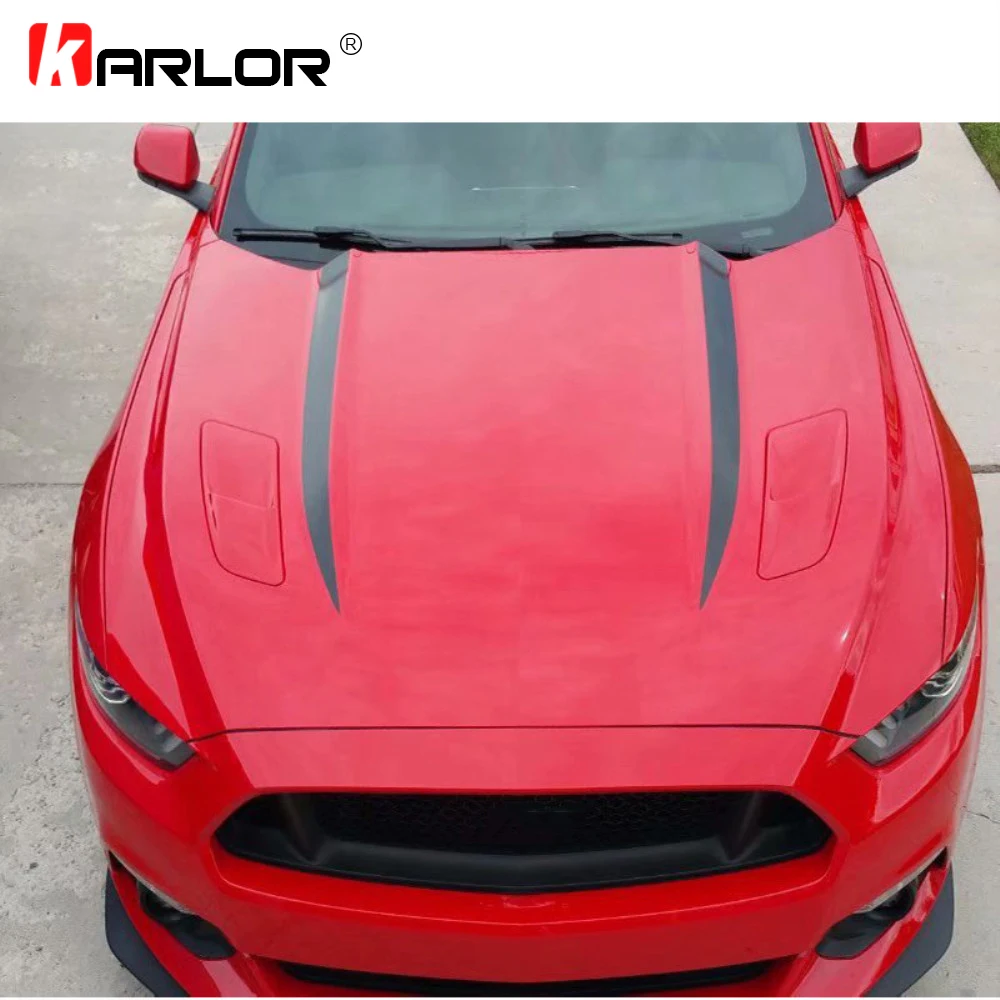 2 sztuk/zestaw 115cm długa maska samochodu naklejki kalkomanie Vinyl PVC dekoracji samochód stylizacji akcesoria dla Ford Mustang 2015 2016