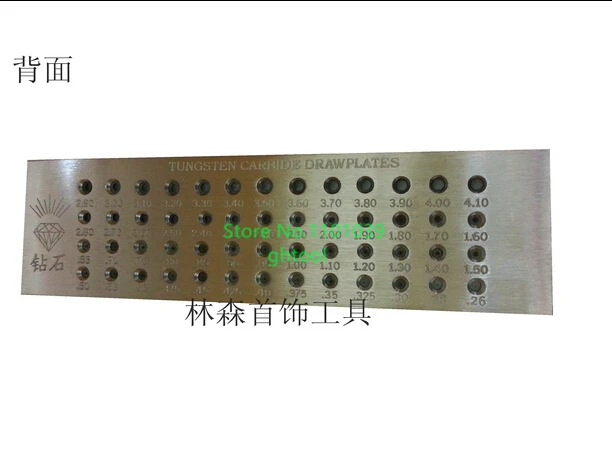 Free Shipping 52 Holes Jewelry Making Tools Hole Size 0.26-4.100mm Round Tungsten Carbide Drawplates ghtool