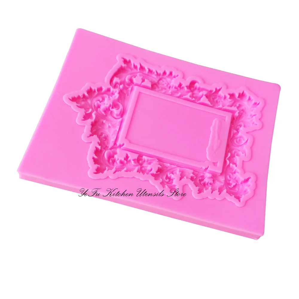 Picture frame silicone mold fondant mold cake decorating tools chocolate kitchen gumpaste mold T1019