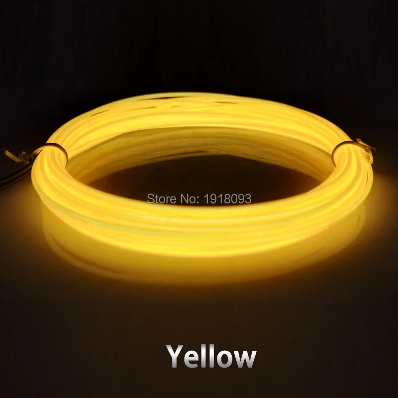 10 Colors Choice 1.3mm 1-25 Meter  EL Wire Tube Flexible LED Strip Light For Light-up Craft Model ,bag ,Decoration