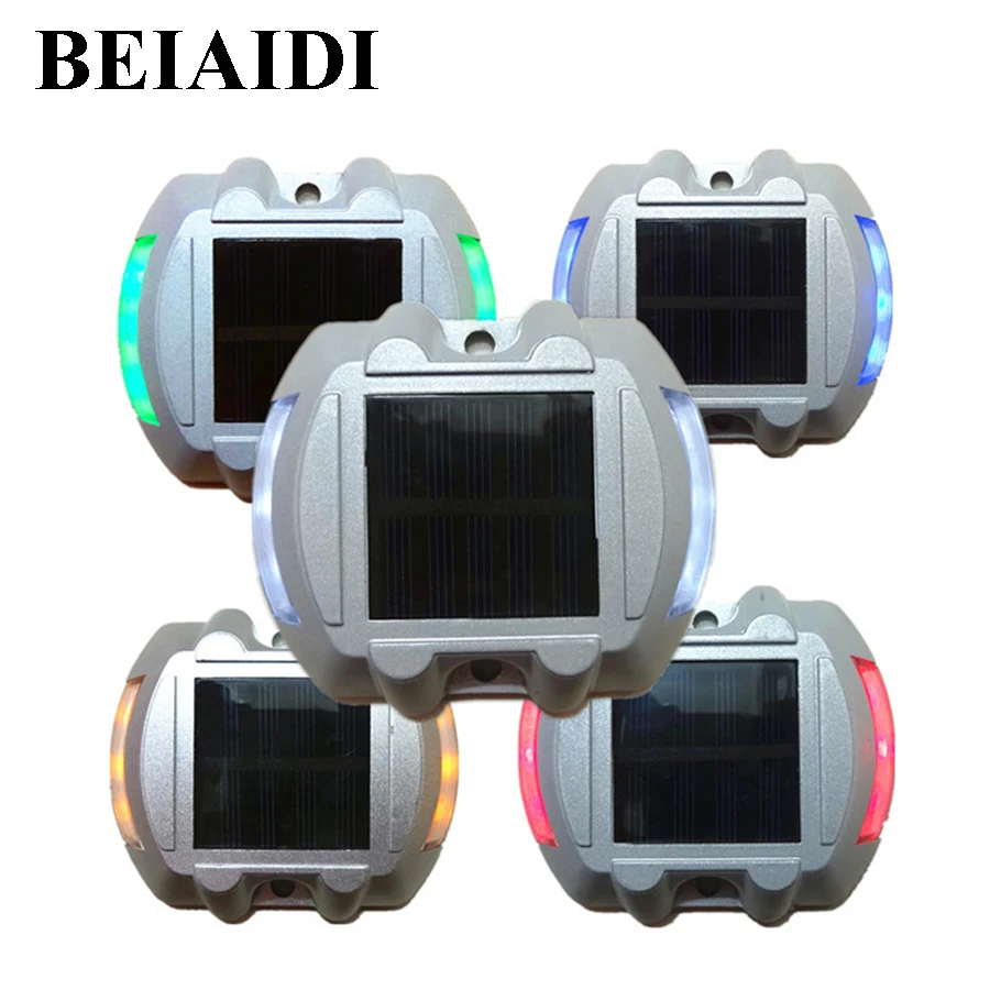 BEIAIDI 5PC Outdoor Solar LED Pathway Road Marker Stud Light Spot Lamp Garden Patio Yard Sidewalk Stair Security Warning Light