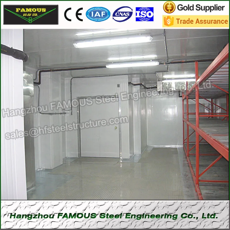 Polyurethane Fireproof Walk in Freezer And Refrigeration Unit For Fresh Fruit And Vegetable, Frozen Freezer Walking Store