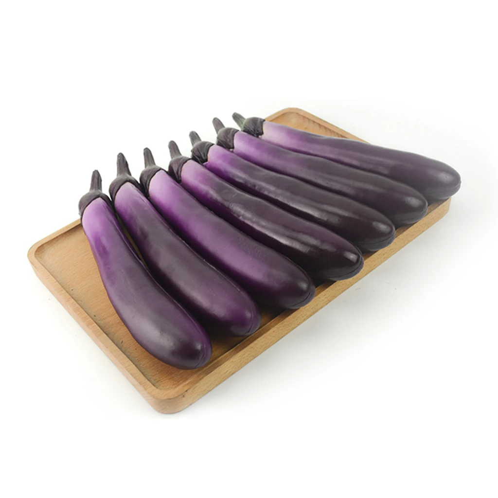 Lifelike Artificial Eggplants Simulation Fake Vegetable Photo Props Home Kitchen Decoration Kids Teaching Toy Nov-6A