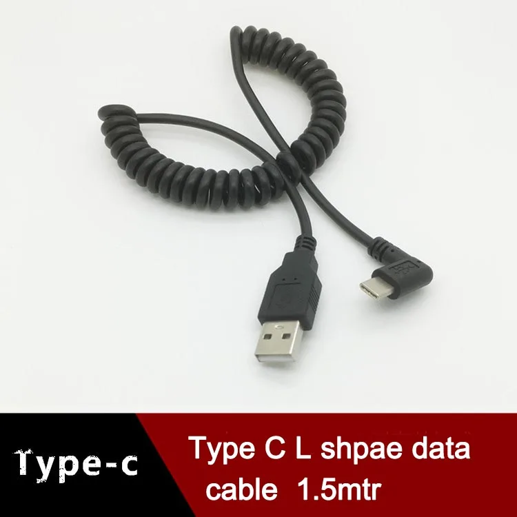 Cabo Espiral Tipo C, USB 2.0 para Tipo C