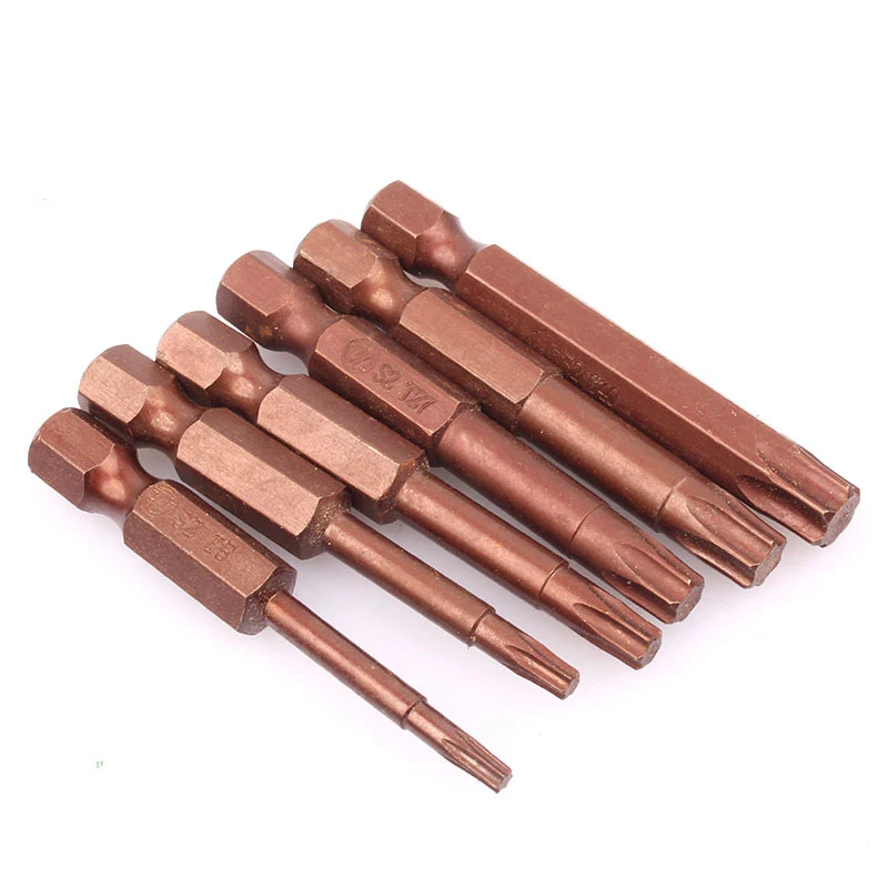 

8pcs/set 1/4 Inch Magnetic Torx Electric Screwdriver Bits 50mm Long Torx Screwdriver Set T8, T10, T15, T20, T25, T27, T30, T40