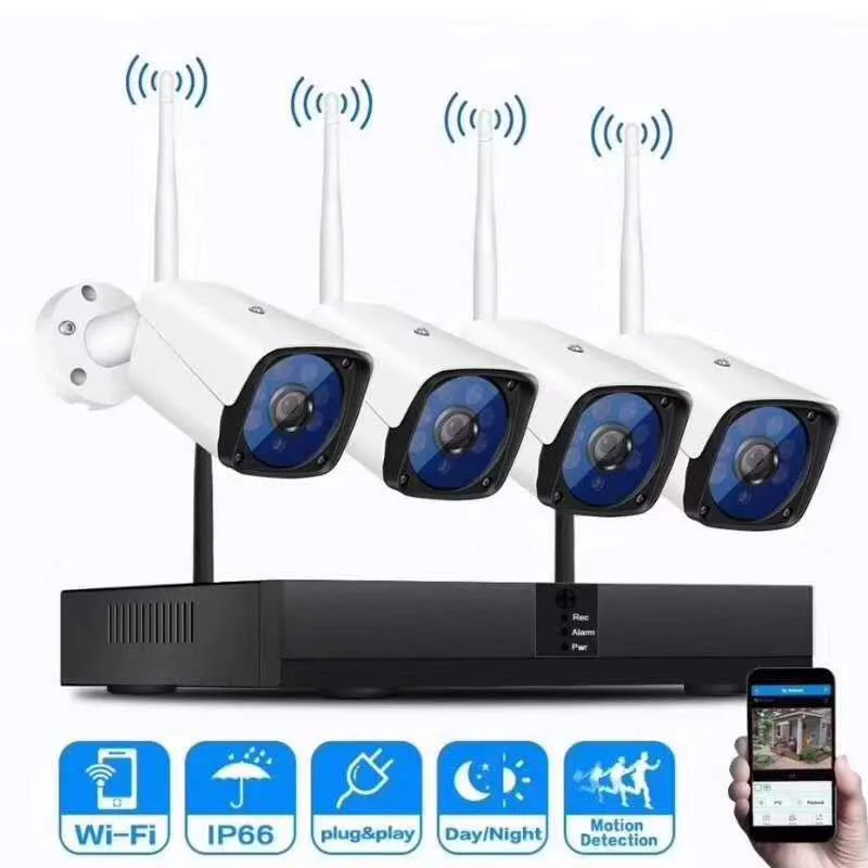 960p 4CH Wireless NVR Kit Wireless IP Camera Outdoor Water-proof