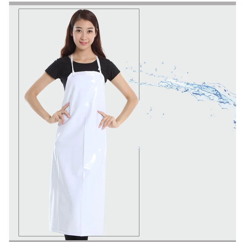 White Waterproof Apron Food Factory Kitchen Long Oil-proof Waist Canteen Waterproof Bib Rice Table Apron