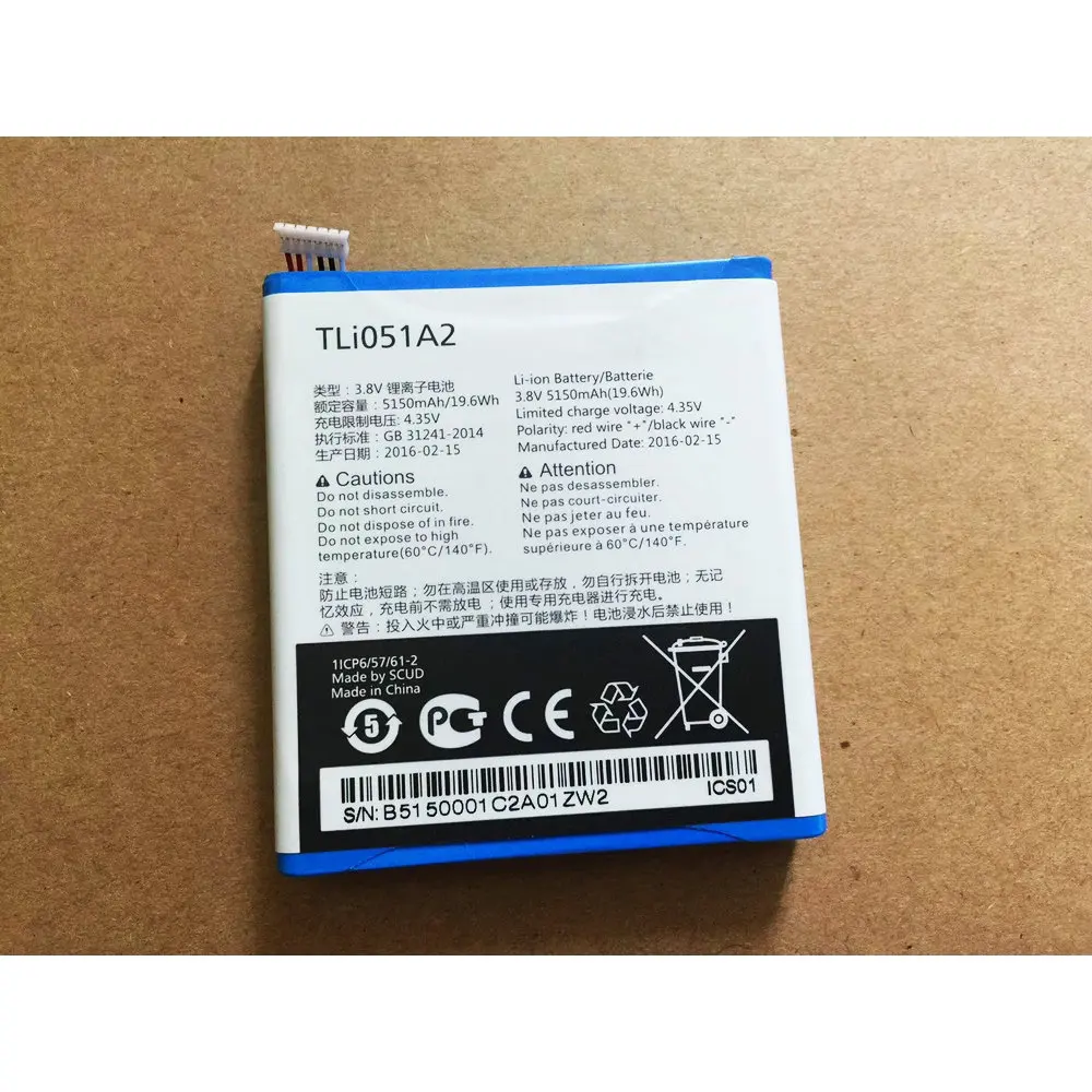 Original 5150mAh TLI051A2 Battery For Alcatel One Touch Link Y854VB EE60 Smartphone