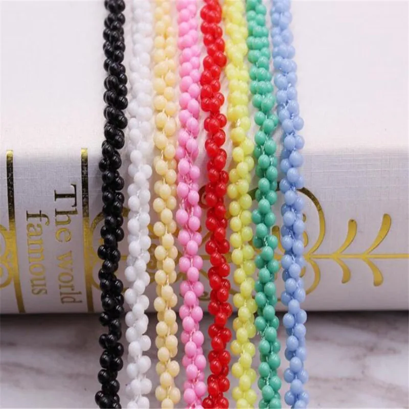 1yard Color Pearl Beaded Floral Lace Edge Trim Ribbon Fabric Embroidered Applique Sewing Craft Wedding Dress Clothes