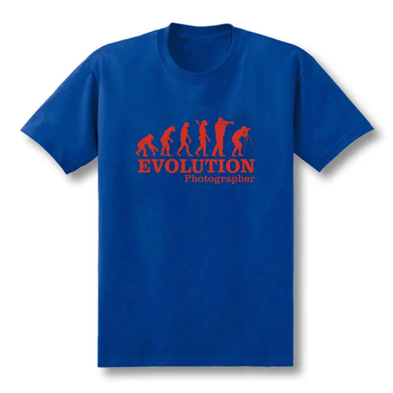 New Summer Photographer Evolution Men T-shirt Funny Cameraman Men Cotton Short Sleeve T Shirts Photography Tees