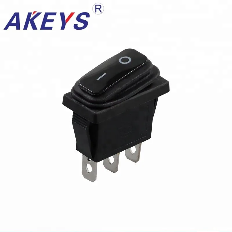 3PCS KCD3-102FS-3P Rocker Switch 3 pin 2 Position Water dispenser with 250V 6A Integrated Silicone Waterproof and Dustproof