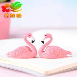 1PCS Flamingos miniature figurines  PVC souvenir plastic Crafts Cake Creative gifts Gift Accessories figurine  garden decoration