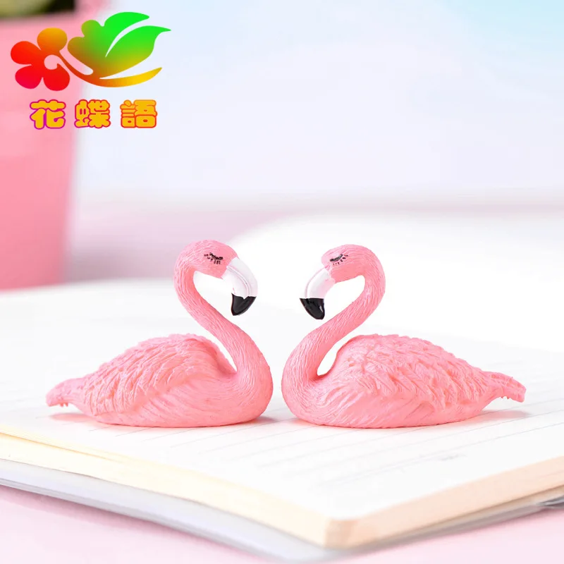 1 PCS flamingi miniaturowe figurki pamiątkami pcv plastikowe rzemiosła ciasto kreatywne prezenty akcesoria do prezentów figurka ogród dekoracji