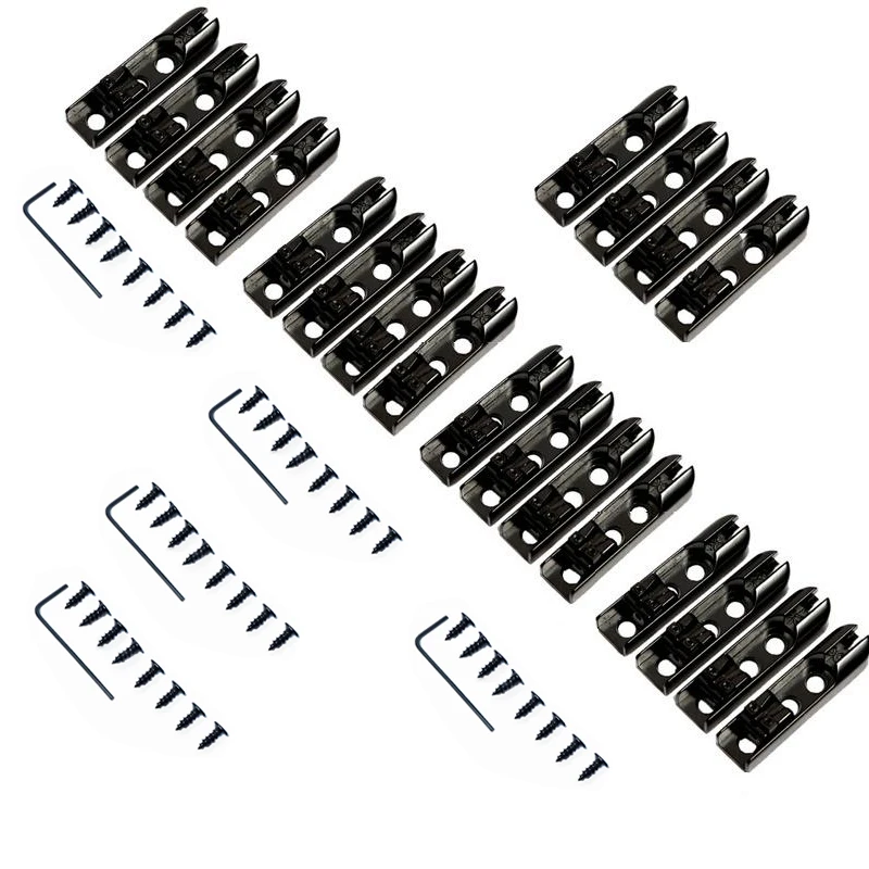 5 Sets Individual 4 String Bass Guitar Bridge Tailpiece String Container Screw Chrome Plated