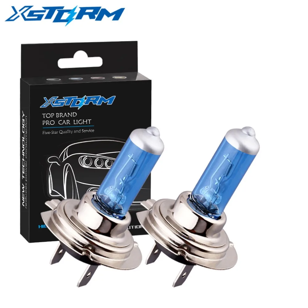 2pcs H7 55W 12V Super Bright Halogen Bulb Car Headlight Lamp Fog Lights High Power Auto Light Bulbs 5000K White