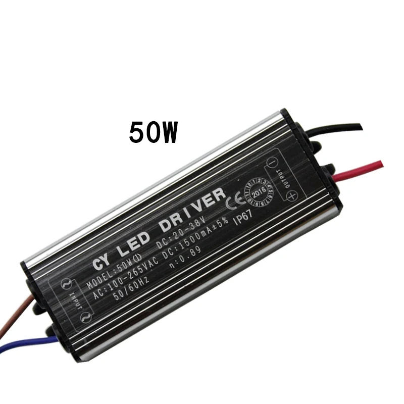 10-50W IP67 Waterproof LED Driver Input AC85-265V Constant Current 300mA Lighting Transformers for DIY LED Floodlight Spotlight