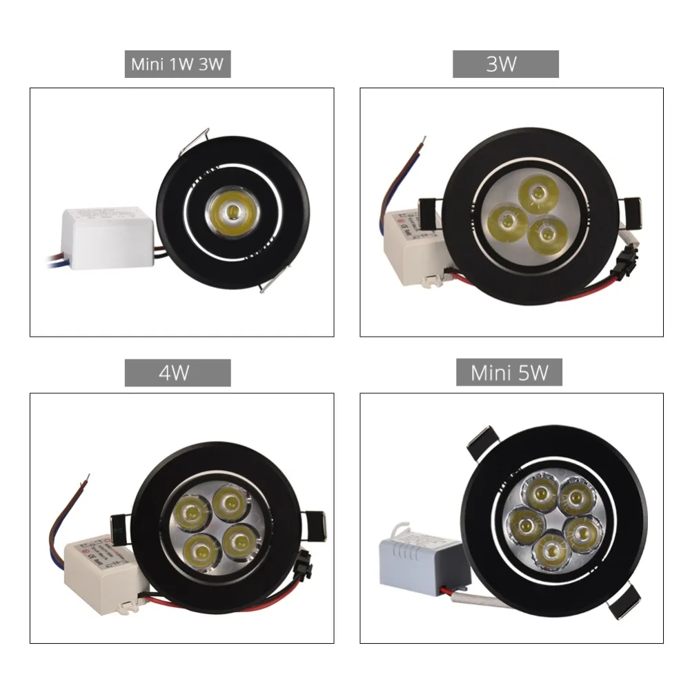 Specjalna czarna oprawa LED typu Downlight z możliwością przyciemniania Mini 1W 3W 4W 5W 7W Ciepła natura Czysta biel Lampa wpuszczana Światło