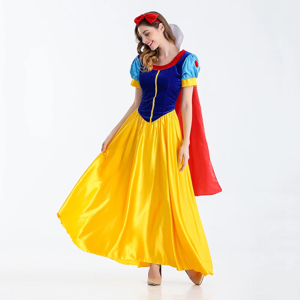 

VASHEJIANG Women Fantasia Princess Snow White Cosplay Costume Cartoon Princess Snow White Role Playing Women Halloween Costumes
