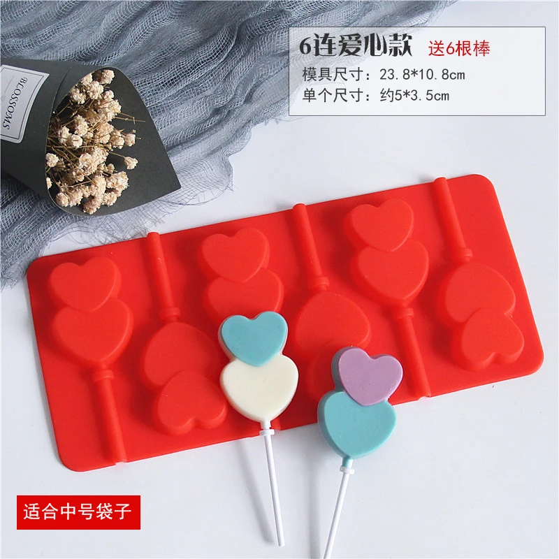 Silicone Number Lollipop Cake Mold Round Heart Star Ice Candy Chocolate Moulds Baking Tool  Shaped Molds  Silicona Para Fondant