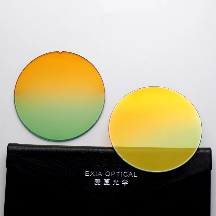 

EXIA A47 Flat Sun Glasses Lens Light Color UV400 Double Colors Graduated Sunglasses Lenses K Gold Mirrored SHMC