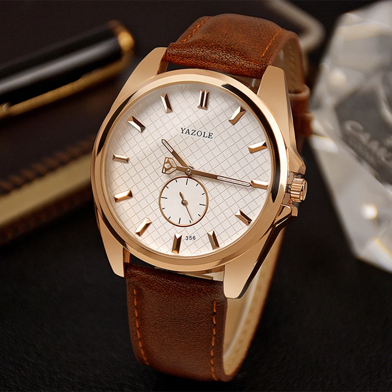 Men's Watch YAZOLE Top Brand Luxury Watches For Man Fashion Waterproof WristWatch Leather Clock Sale saat relogio relojes hombre