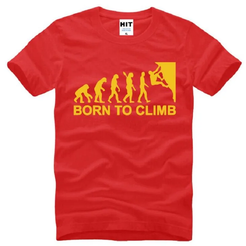 Born To Climb Evolution T Shirts Men Short Sleeve O Neck Cotton Men's T-Shirt Summer Fitness T Shirt For Men Camisetas Hombre