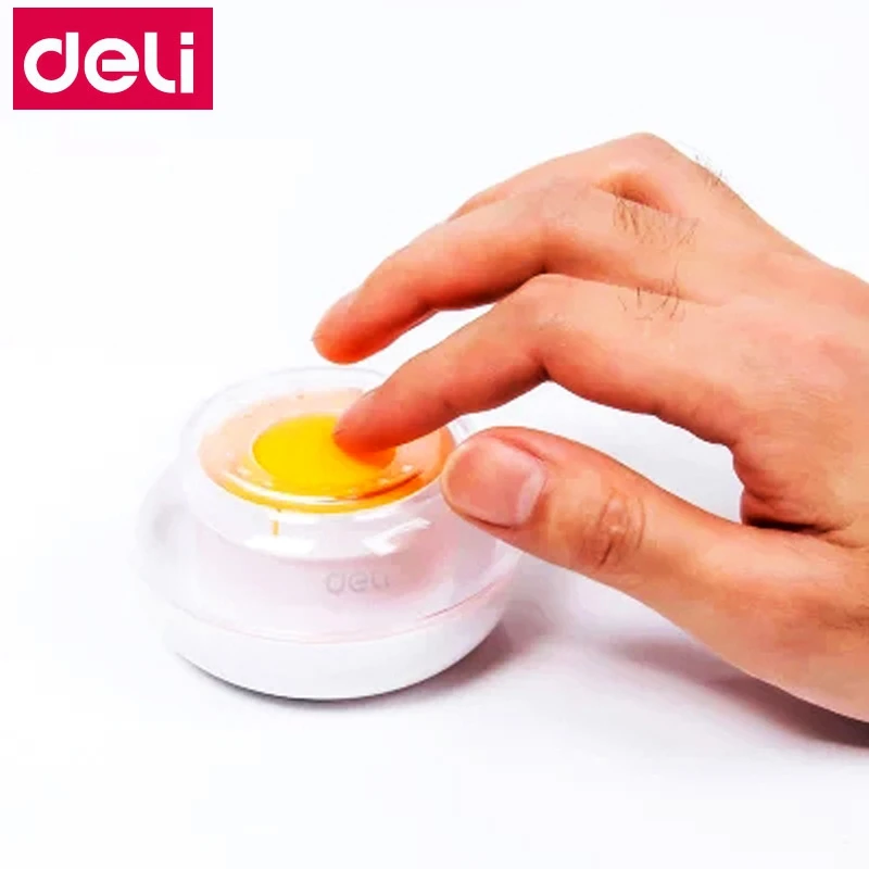 Deli 9109 Wet Hand Apparatus Cute Finger Wetted Tool For Office Financial Analyst File Arrange Supply Round Ball Desk Paper Mate