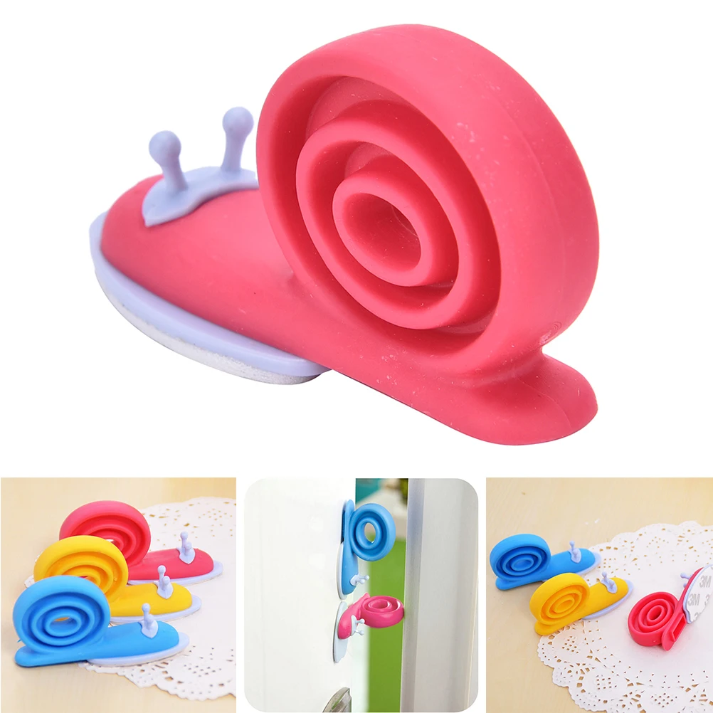 Tope de puerta de seguridad de plástico EVA para bebé, Protector de seguridad para niños, topes de puerta con forma de caracol, Color aleatorio, lindo, Kawaii