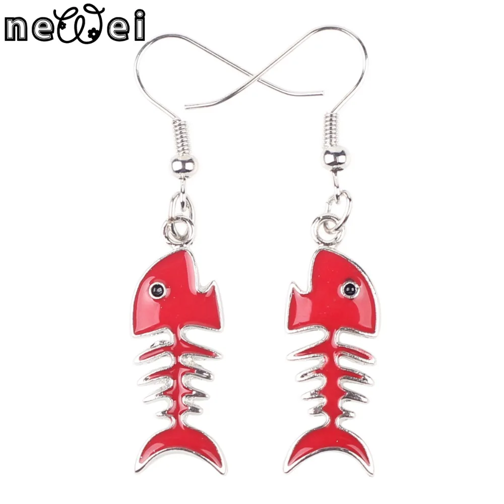 Newei Drop Fish Earrings Alloy Enamel Dangle Earrings For Women 2017 News Brand Animal Style Pendientes Boucles d\'oreilles